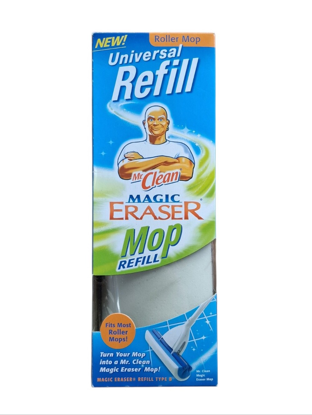 NWT Mr. Clean Magic Eraser Mop Refill Universal Refill Roller Mop